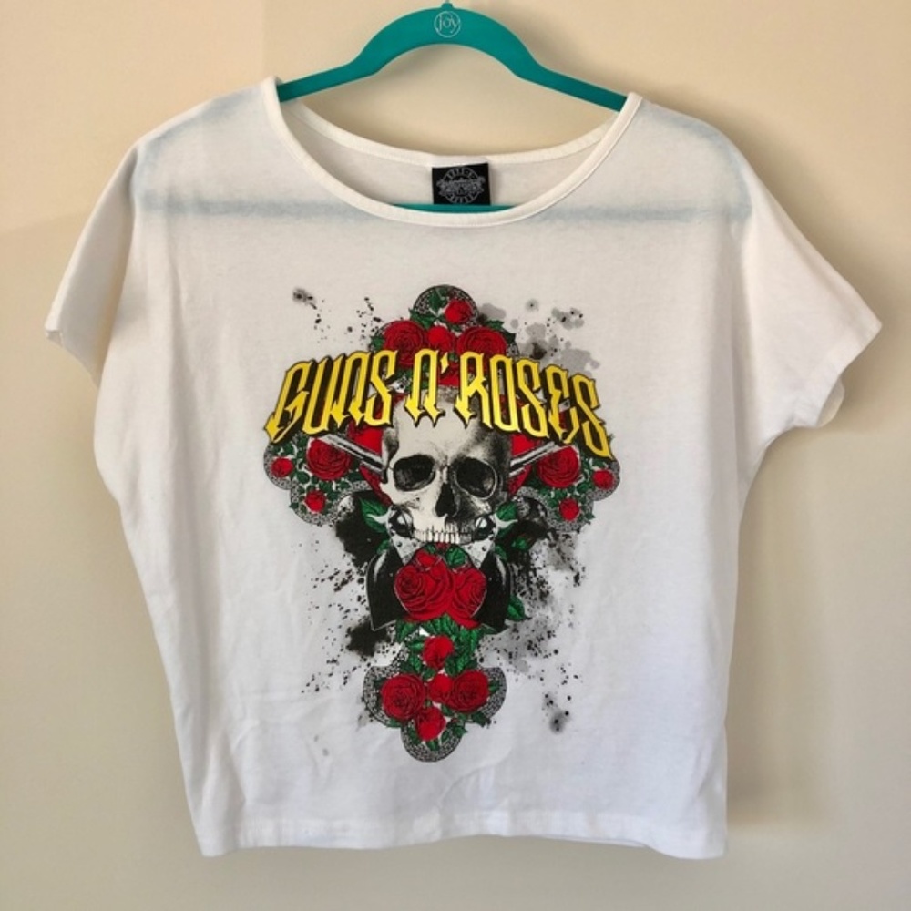 XS Guns N Roses Graphic Relaxed Fit Crop Tee NWOT